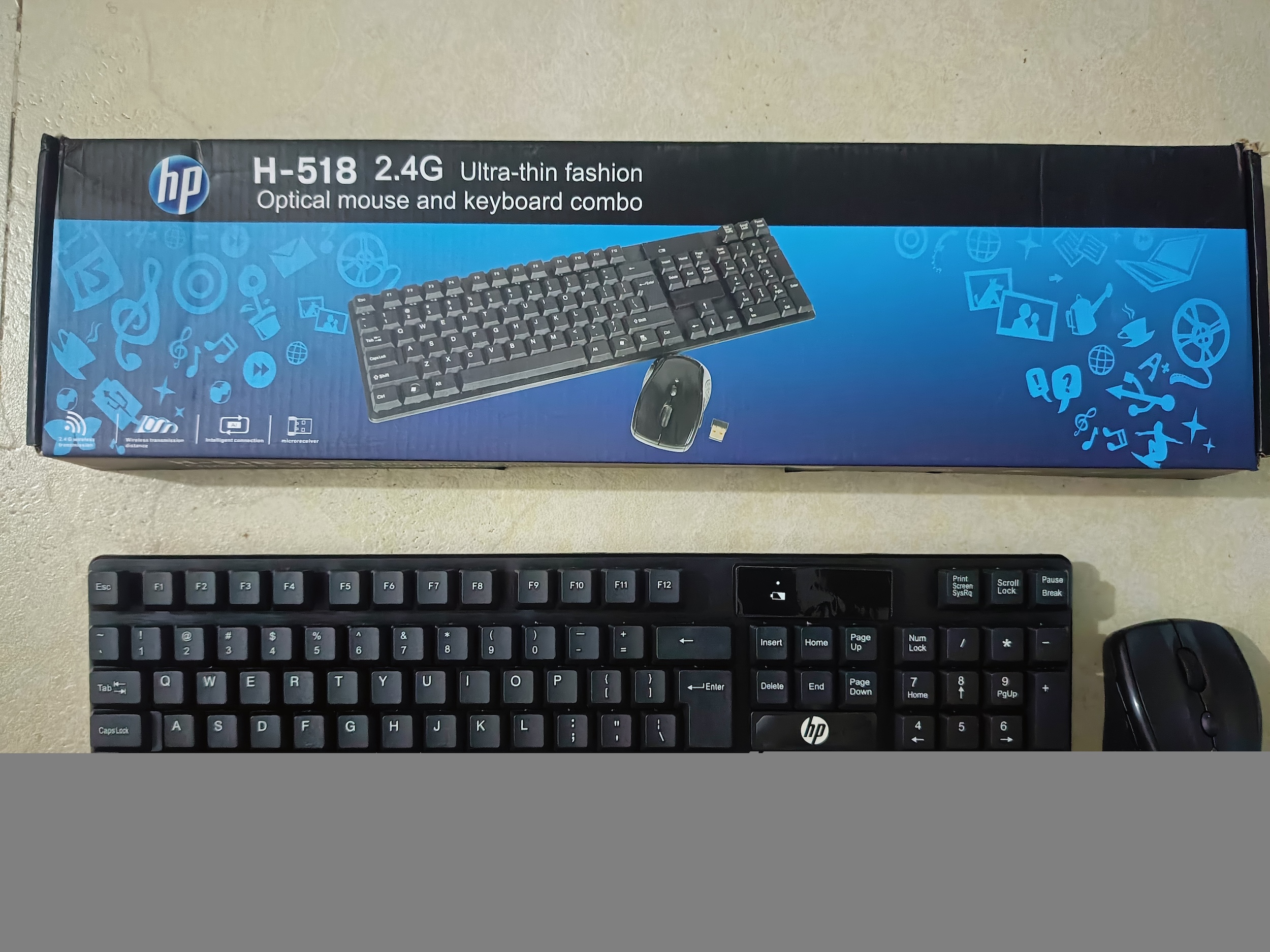 Teclado + Rato sem fio HP H-518